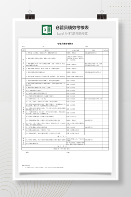 仓管员绩效考核表